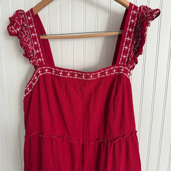 Knox Rose Red Tiered Dress Size Large - Picture 3 of 6